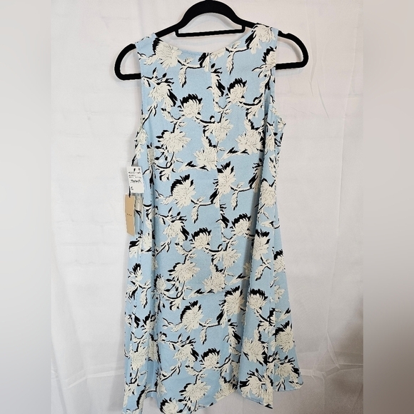 HALOGEN size XS light blue floral print sleeveless dress NWT - Picture 4 of 5